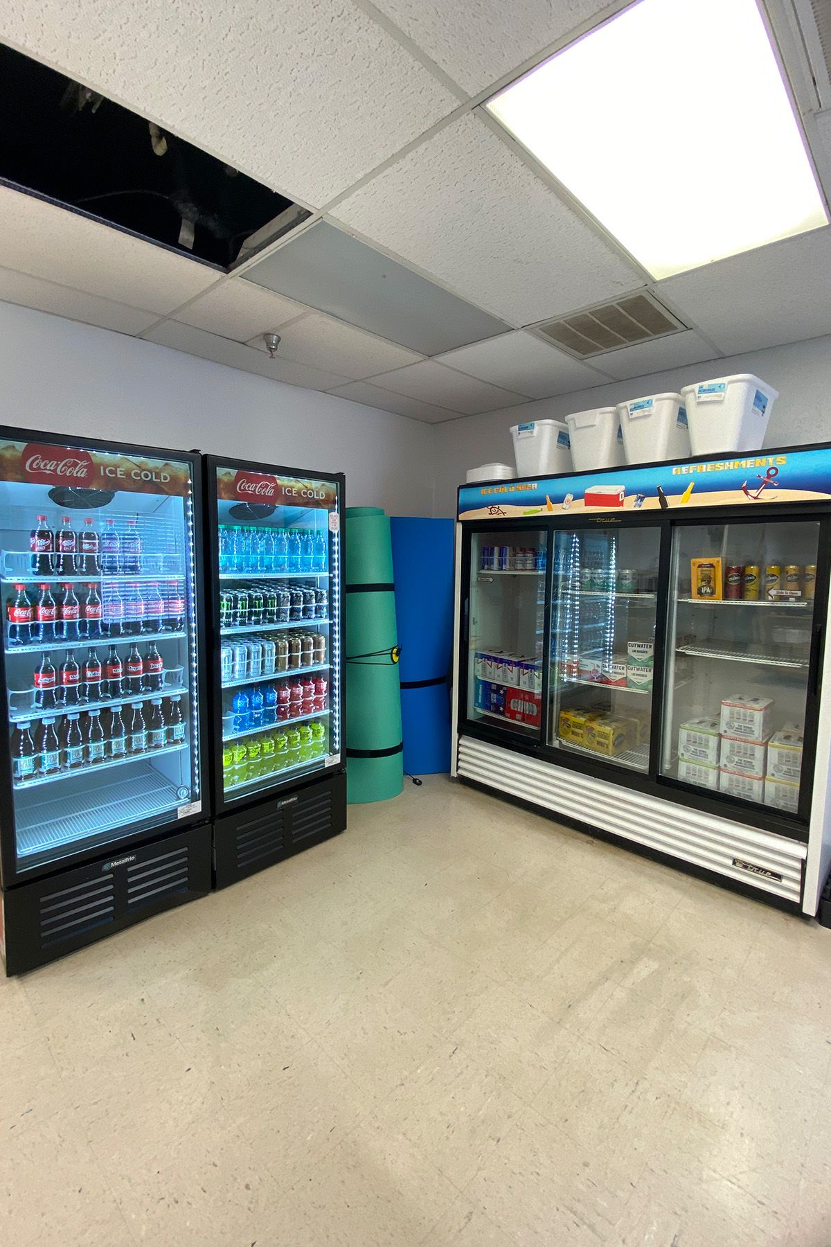 Beverages available at the Boathouse